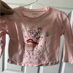 Carter's Light Pink Reindeer Long Sleeve Tee